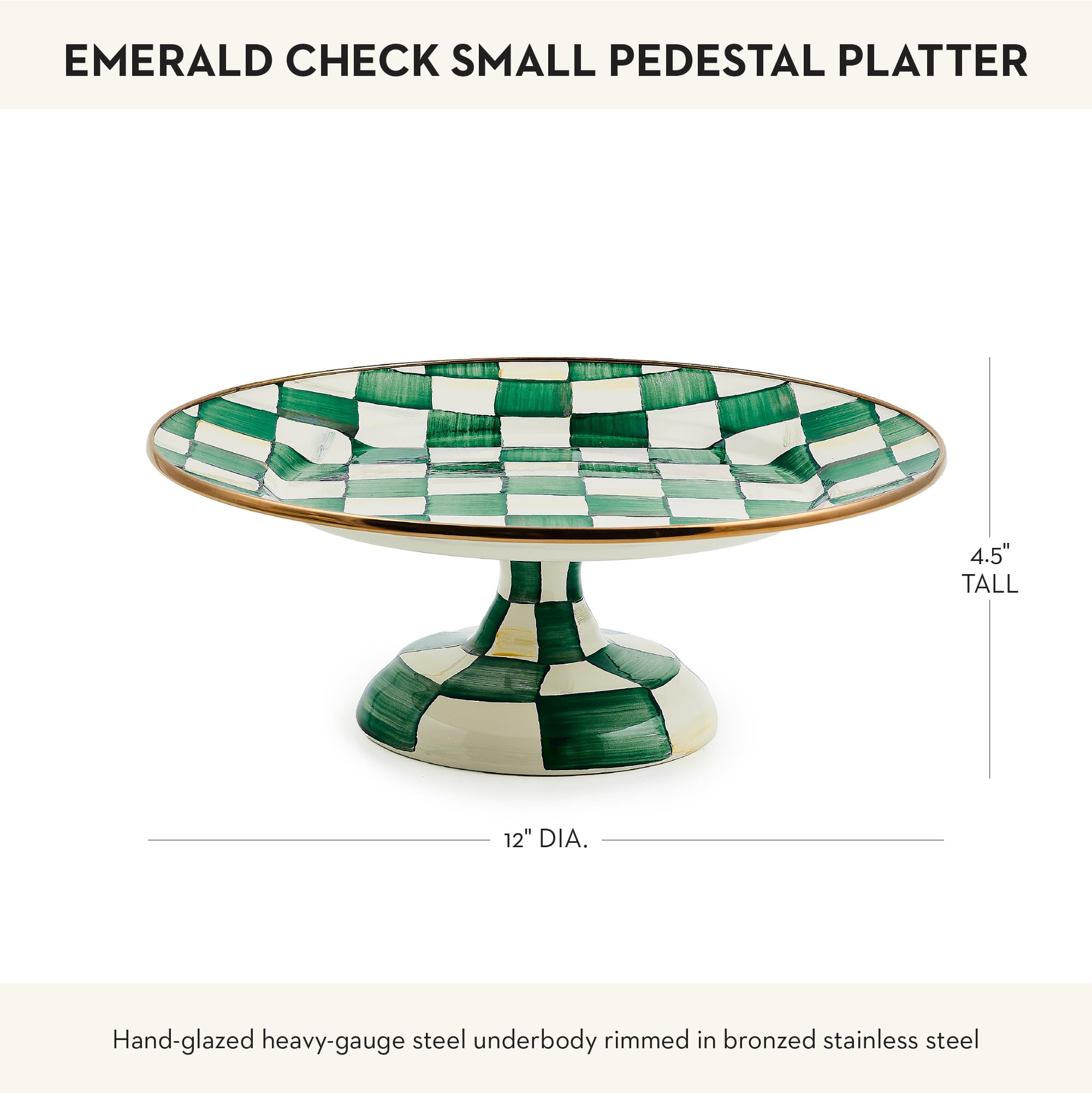 Amazon.com | MACKENZIE-CHILDS Enamel Pedestal Platter, Round Cake